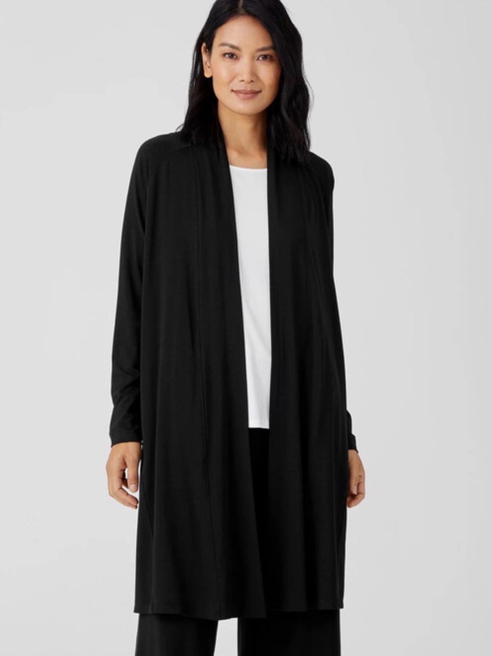 Roots longline black open cardigan